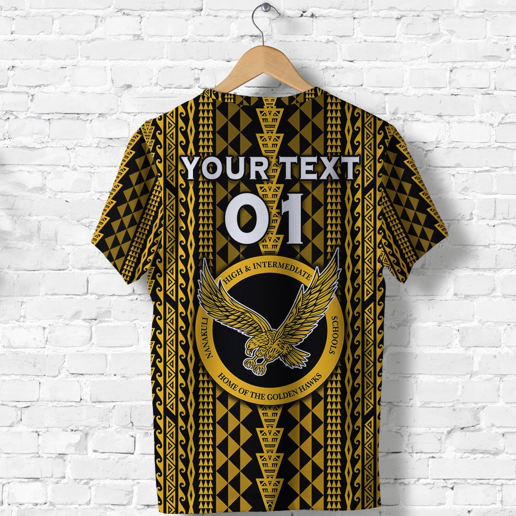Custom Hawaii Nanakuli School T Shirt Golden Hawks Simple Style LT8 - Wonder Print Shop