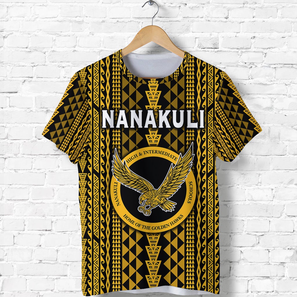 Hawaii Nanakuli School T Shirt Golden Hawks Simple Style LT8 - Wonder Print Shop