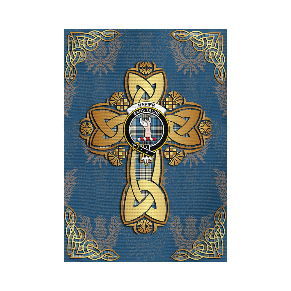 scottish-napier-ancient-clan-crest-tartan-golden-celtic-thistle-garden-flag