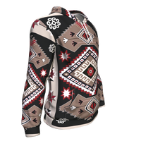 Gray Red Pattern Native American Hoodie LT10 - Wonder Print Shop