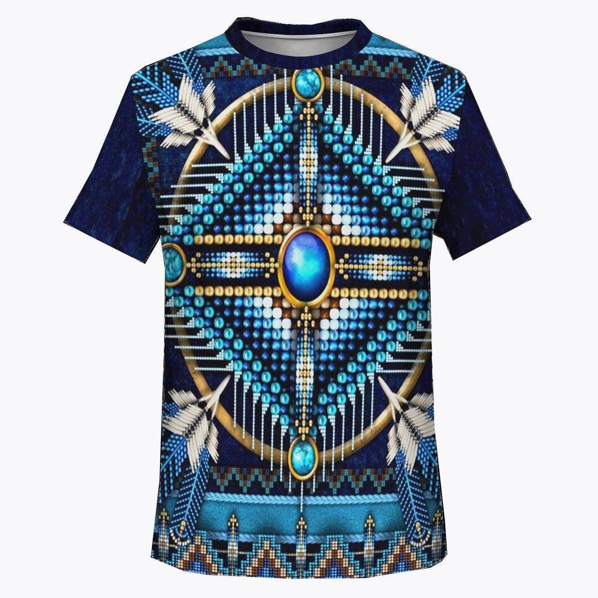 Mandala Blue Design Native American Pride T Shirt LT10 - Wonder Print Shop
