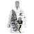 New Zealand Silver Fern Rugby All Black Maori Version White Wearable Blanket Hoodie - Wonder Print Shop