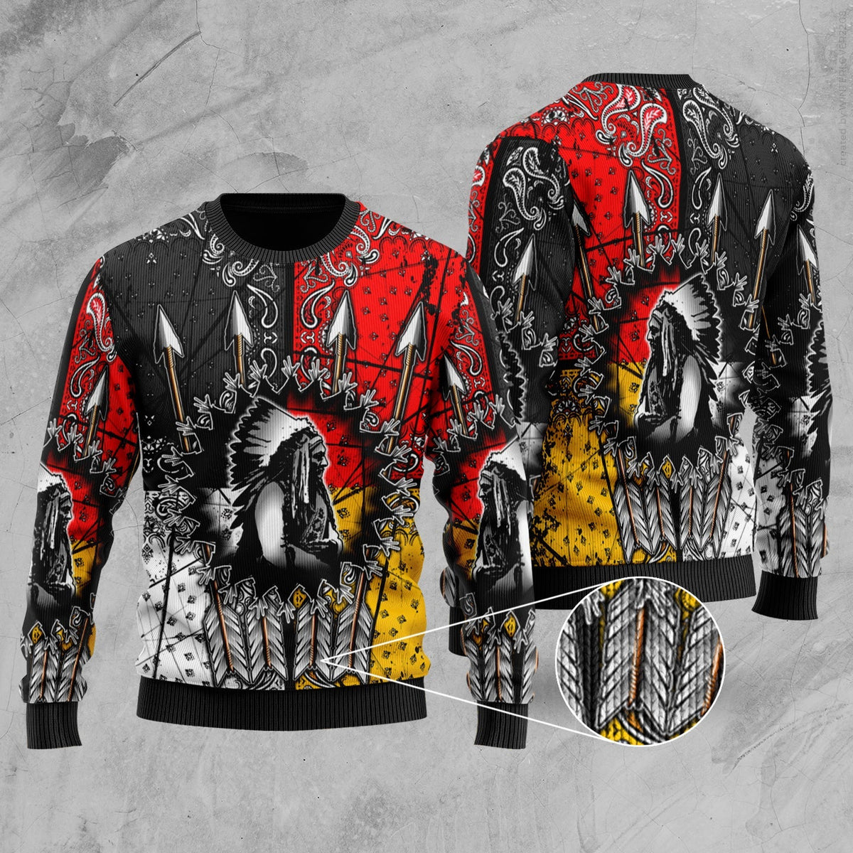 Chief Arrow Native American Sweater LT10 - Wonder Print Shop