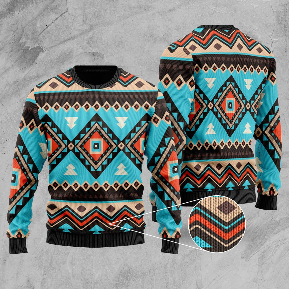Native American Tribal Line Shapes Ethnic Pattern Sweater LT10 - Wonder Print Shop
