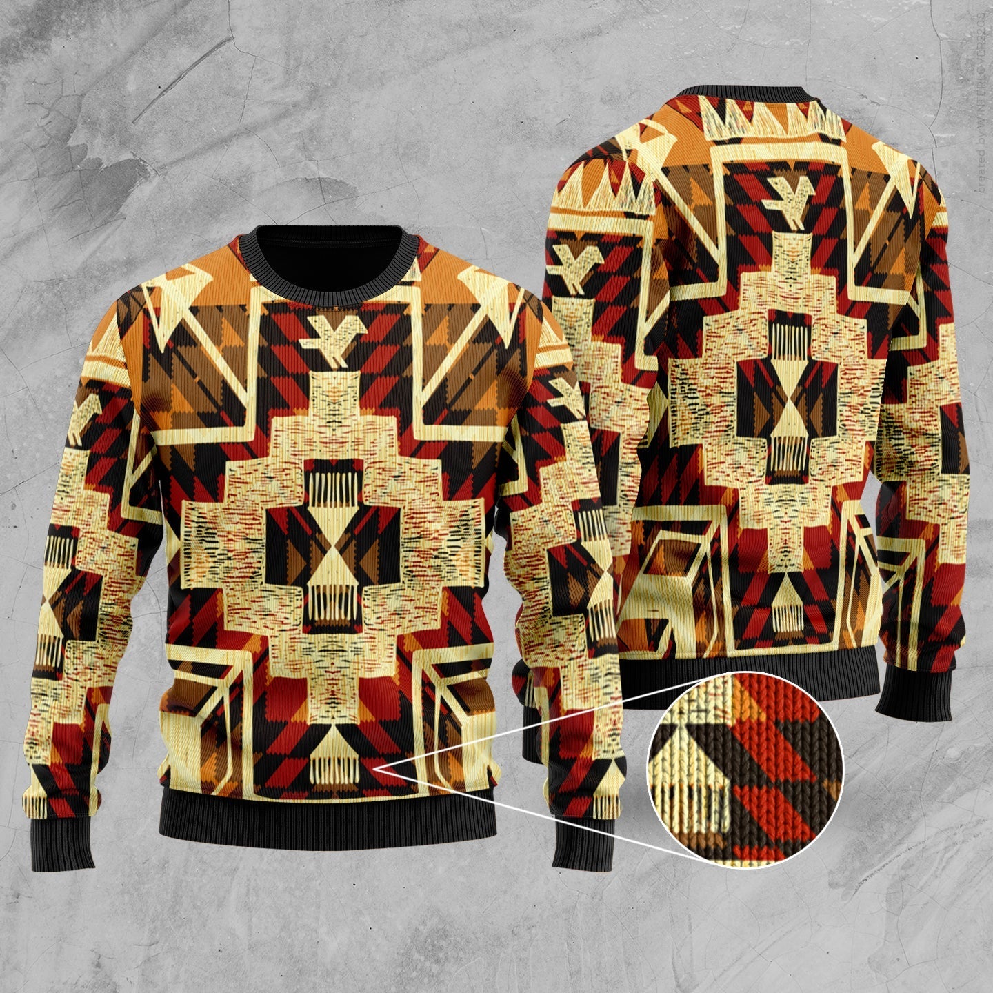 Tribal Yellow Arrow Native American Sweater LT10 - Wonder Print Shop