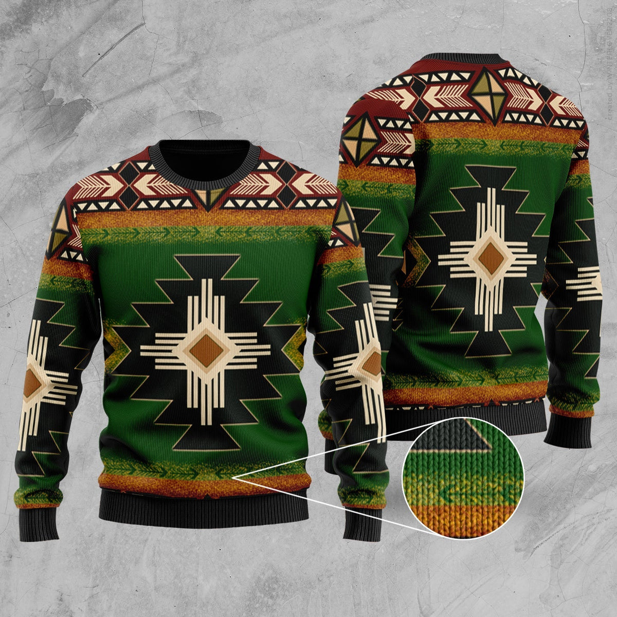 Southwest Green Symbol Native American Sweater LT10 - Wonder Print Shop