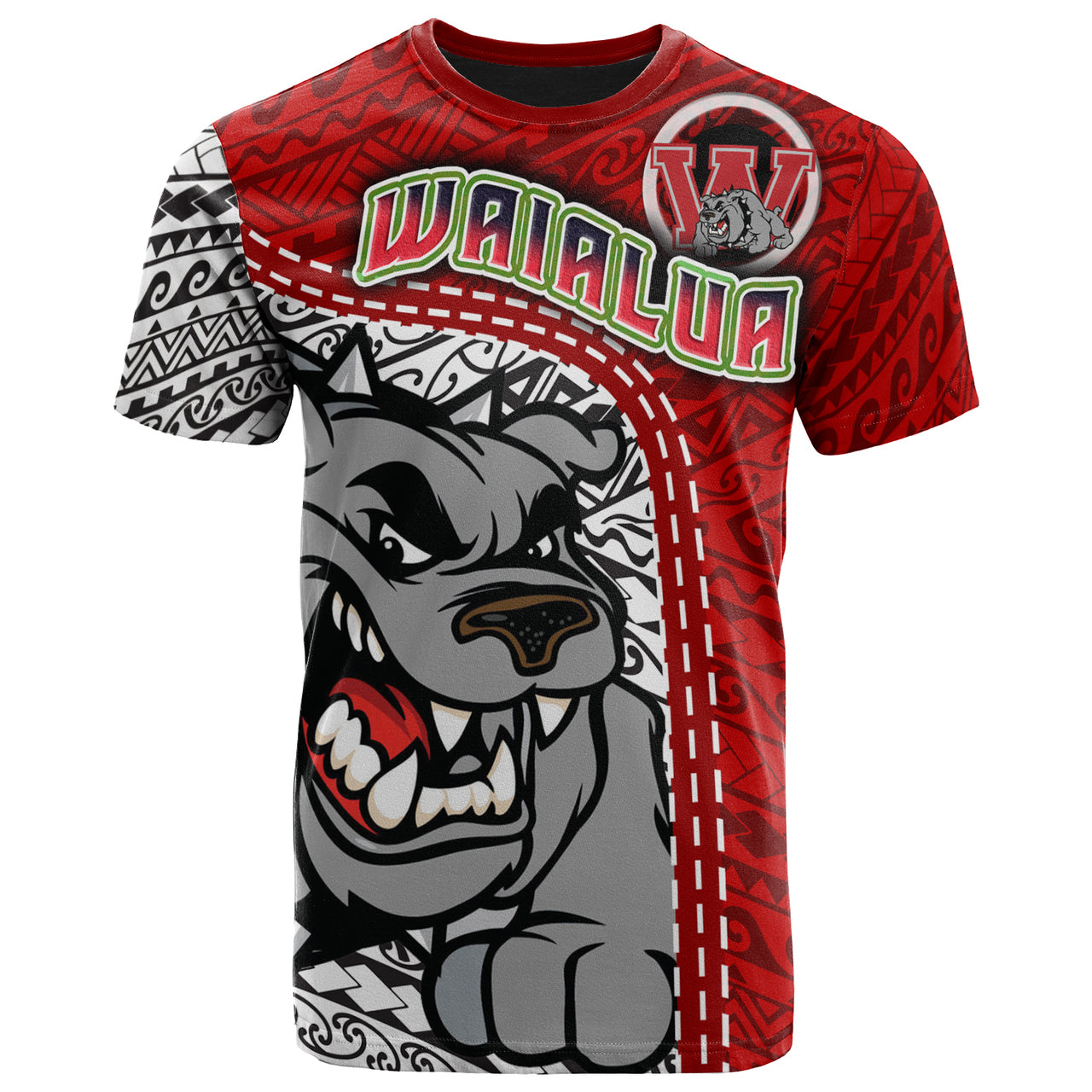 Hawaii Waialua High and Intermediate School Custom T Shirt Waialua High School Polynesian Pattern LT10 - Wonder Print Shop