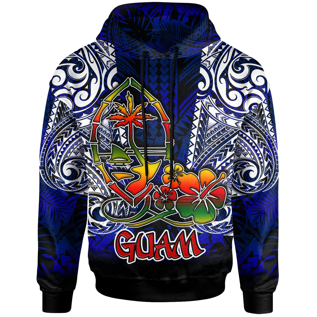 Guam Hoodie Custom Guam independence Day With Polynesian Tattoo Patterns LT10 - Wonder Print Shop