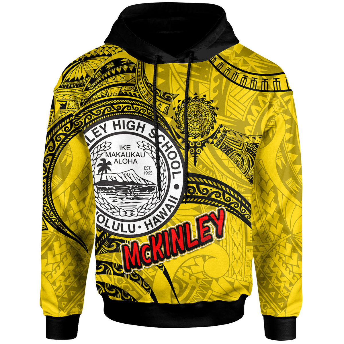 Hawaii President William McKinley High School Custom Hoodie McKinley High School Polynesian Pattern LT10 - Wonder Print Shop