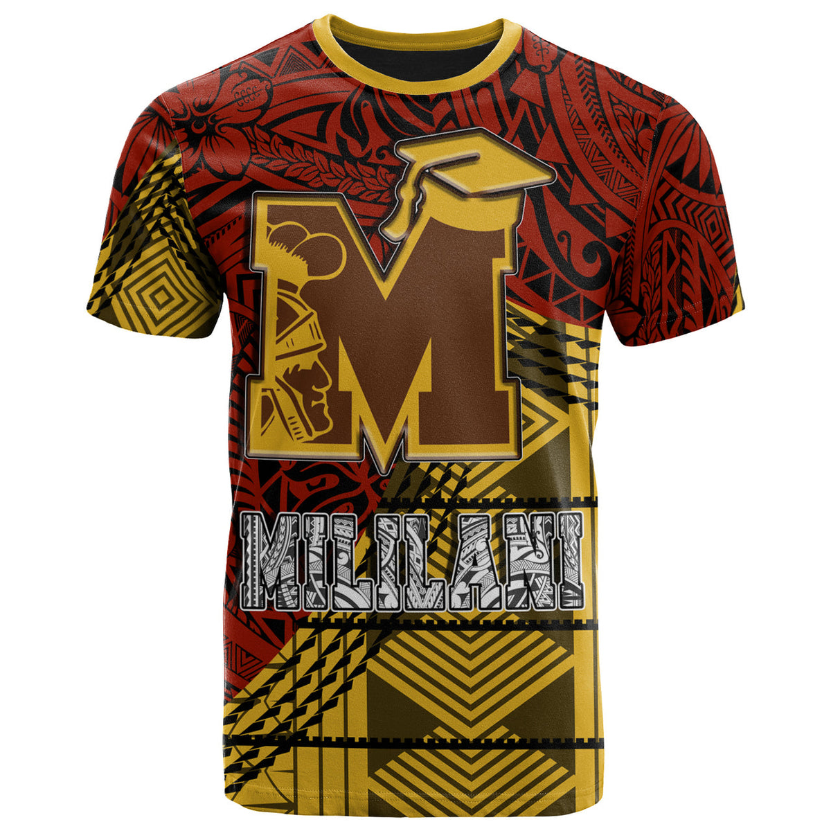 Hawaii Mililani High School Custom T Shirt Mililani High School Polynesian Pattern LT10 - Wonder Print Shop