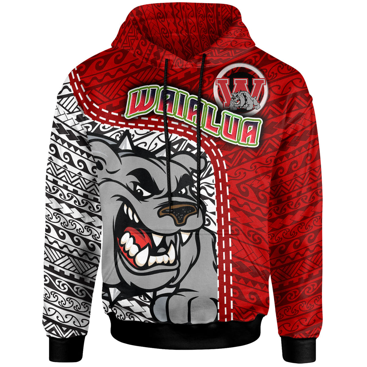 Hawaii Waialua High and Intermediate School Custom Hoodie Waialua High School Polynesian Pattern LT10 - Wonder Print Shop