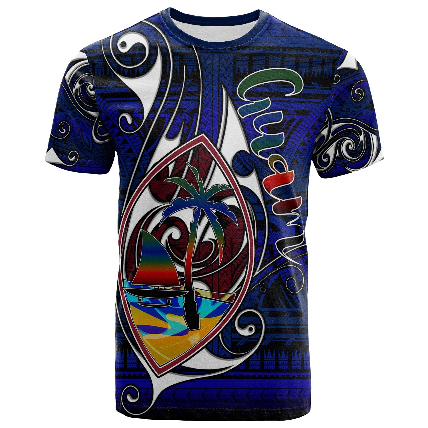 Guam T Shirt Custom Guam independence Day With Hook Polynesian Patterns LT10 - Wonder Print Shop