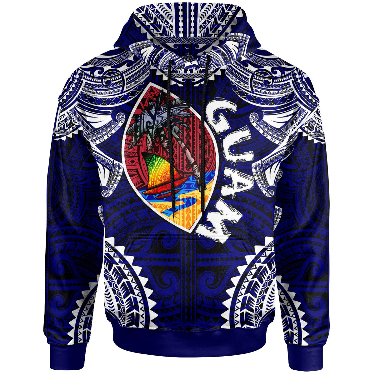 Guam Hoodie Custom Guam independence Day Wish You A Very Happy independence Day With Polynesian Patterns LT10 - Wonder Print Shop