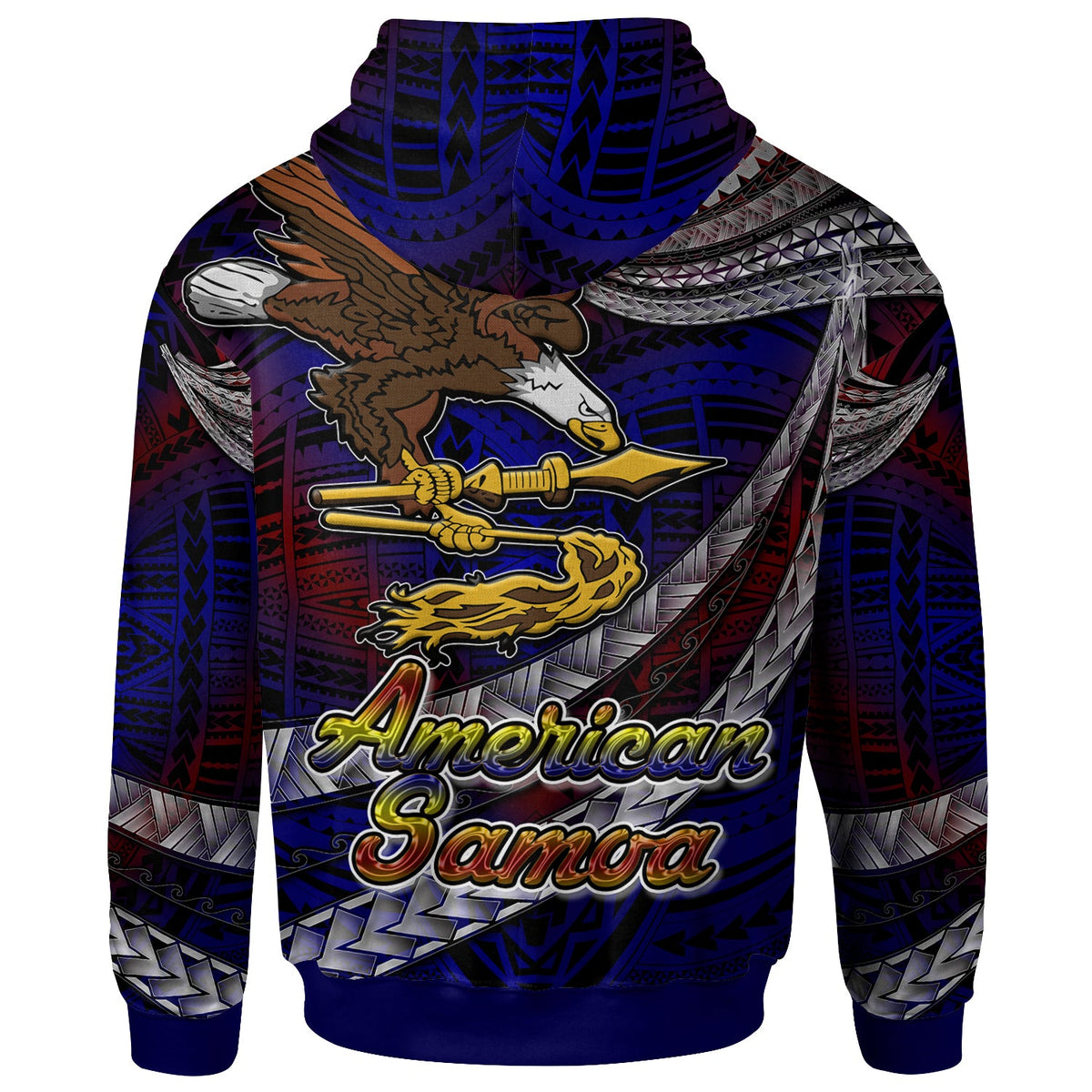 American Samoa Hoodie Custom American Samoa Eagle With Polynesian Patterns Hoodie LT10 - Wonder Print Shop