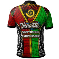 Vanuatu Polo Shirt Custom Vanuatu Independence Anniversary With Polynesian Patterns Polo Shirt LT10 - Wonder Print Shop