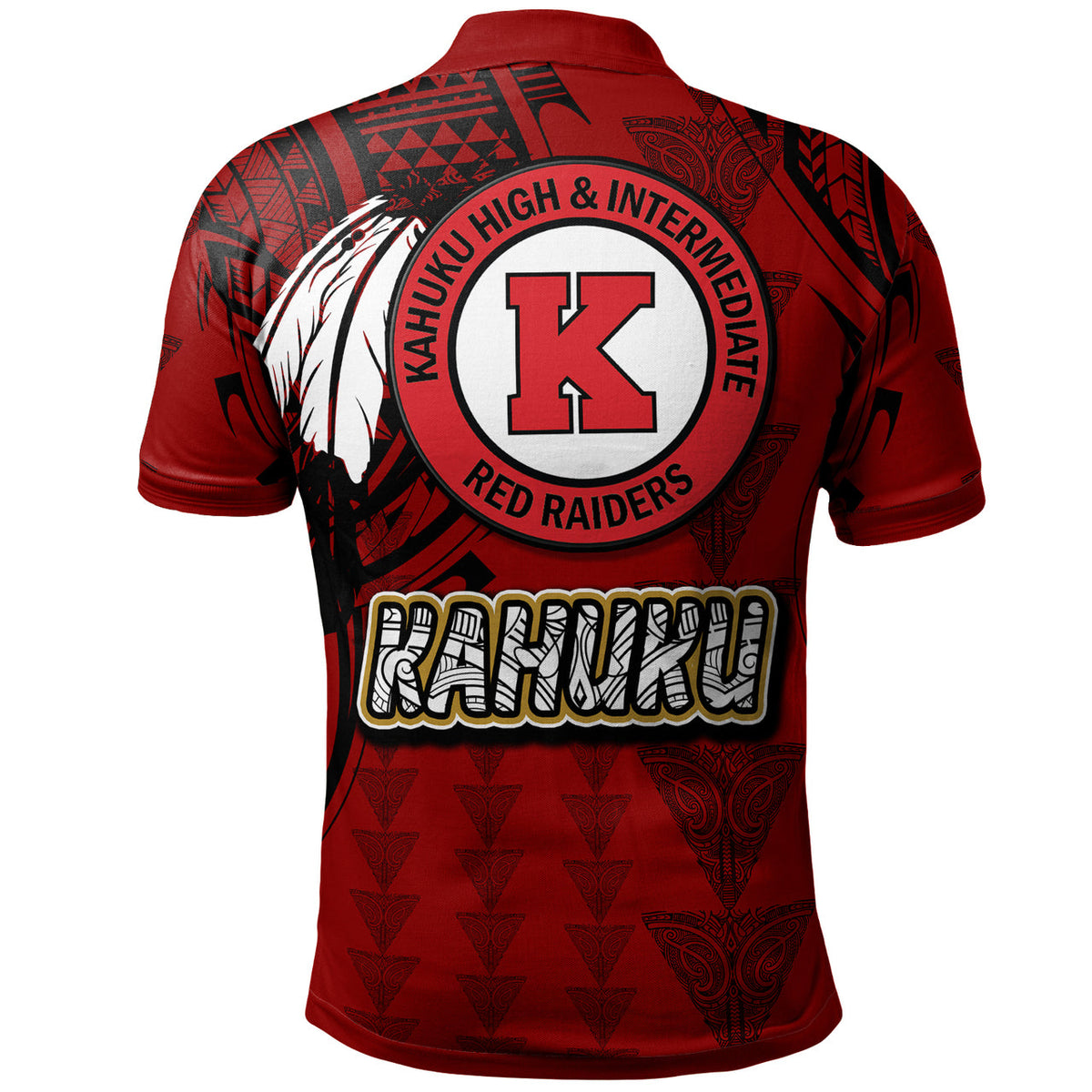 Hawaii Kahuku High and intermediate School Custom Polo Shirt Hawaii Kahuku High Polynesian School With Triangle Stylized Pattern LT10 - Wonder Print Shop