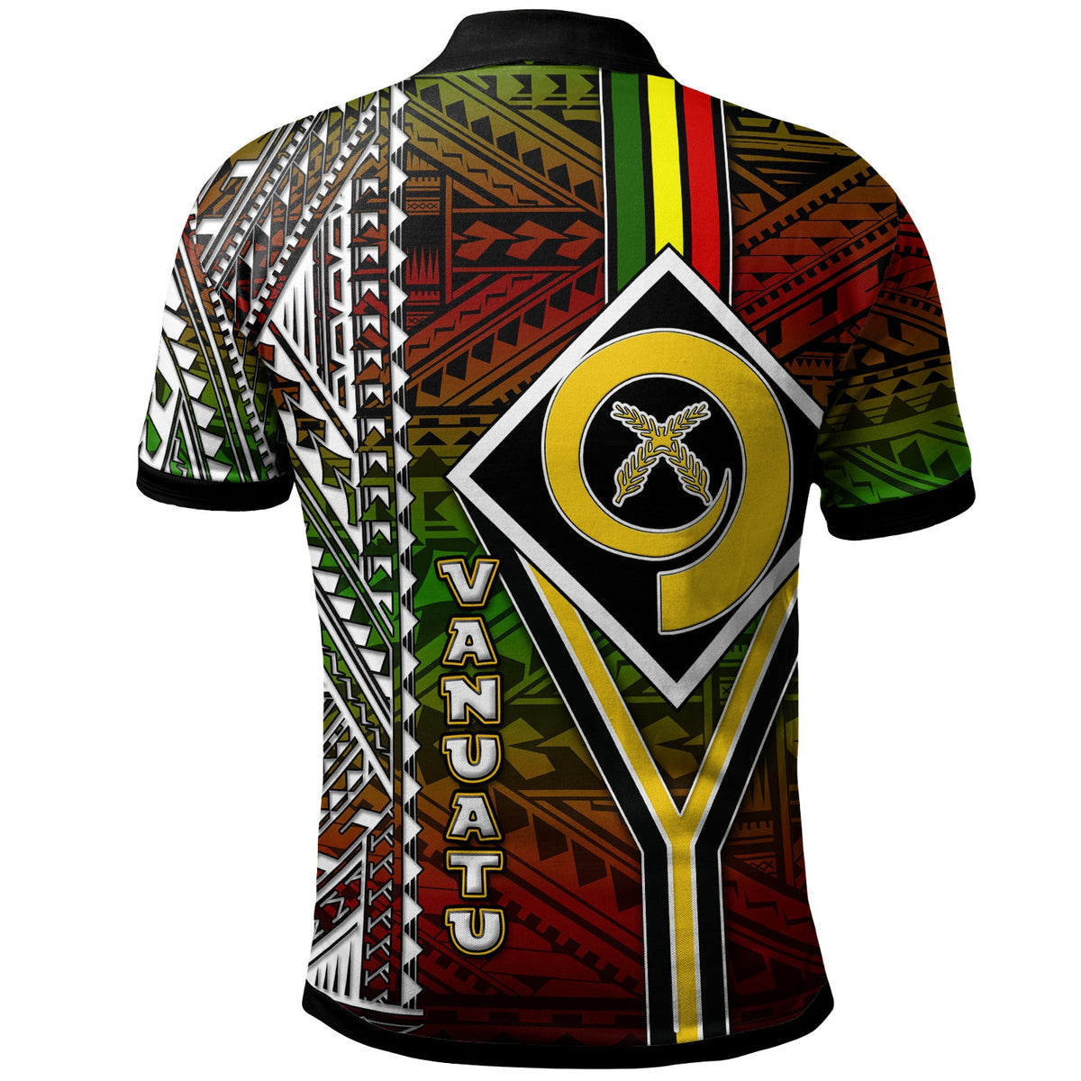 Vanuatu Polo Shirt Custom Vanuatu Independence Anniversary Flag Style Polynesian Patterns Polo Shirt LT10 - Wonder Print Shop
