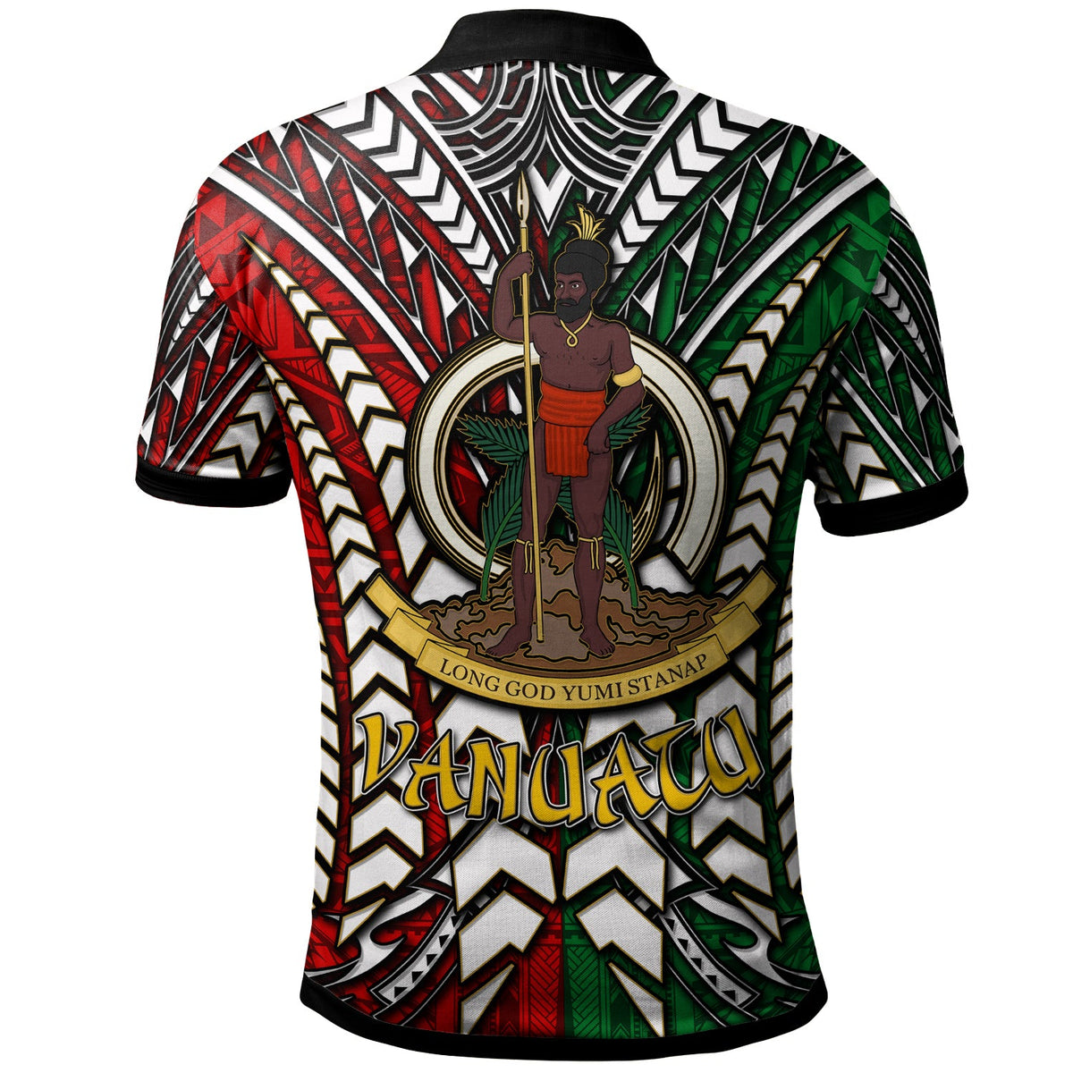 Vanuatu Polo Shirt Custom Vanuatu Independence Anniversary With Arm Polynesian Patterns Polo Shirt LT10 - Wonder Print Shop