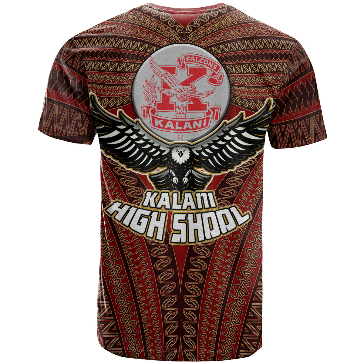 Hawaii Kalani High School Custom T Shirt Kalani High School Polynesian With Falcon Pattern LT10 - Wonder Print Shop