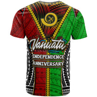 Vanuatu T Shirt Custom Vanuatu Independence Anniversary With Polynesian Patterns T Shirt LT10 - Wonder Print Shop
