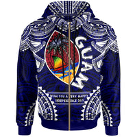 Guam Hoodie Custom Guam independence Day Wish You A Very Happy independence Day With Polynesian Patterns LT10 - Wonder Print Shop