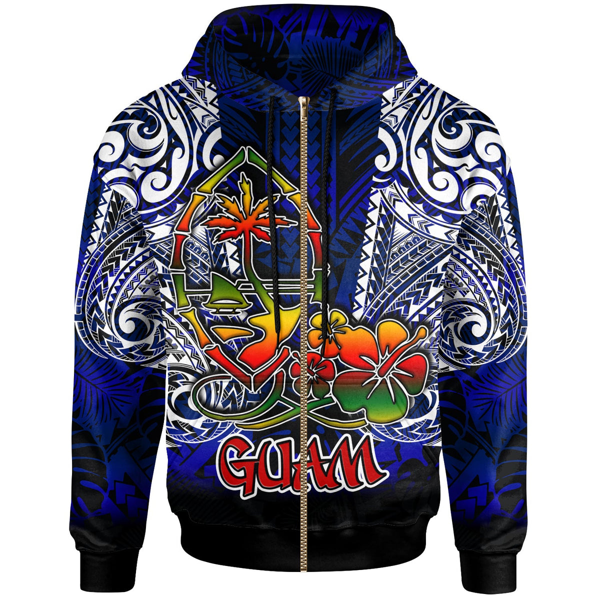 Guam Hoodie Custom Guam independence Day With Polynesian Tattoo Patterns LT10 - Wonder Print Shop