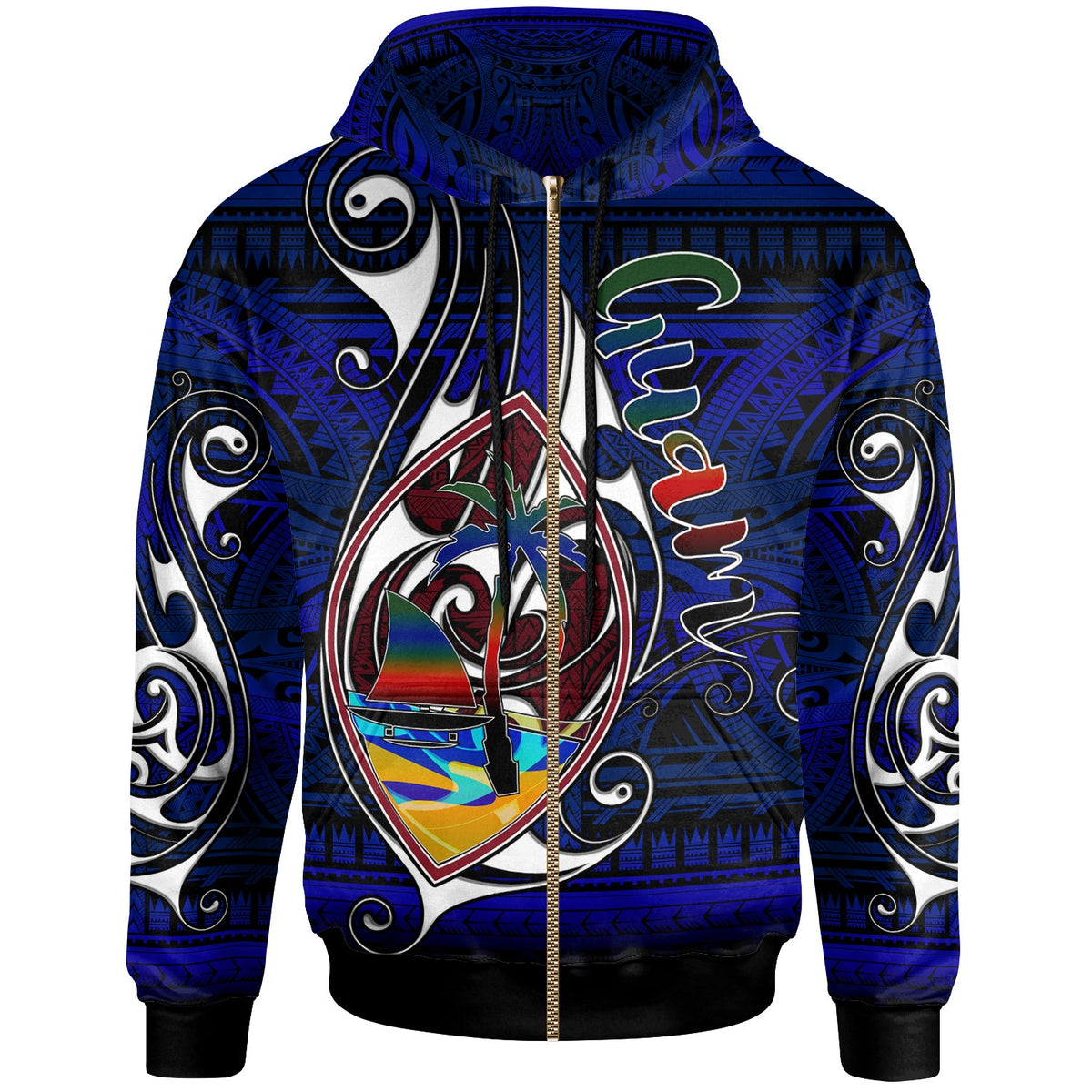 Guam Hoodie Custom Guam independence Day With Hook Polynesian Patterns LT10 - Wonder Print Shop