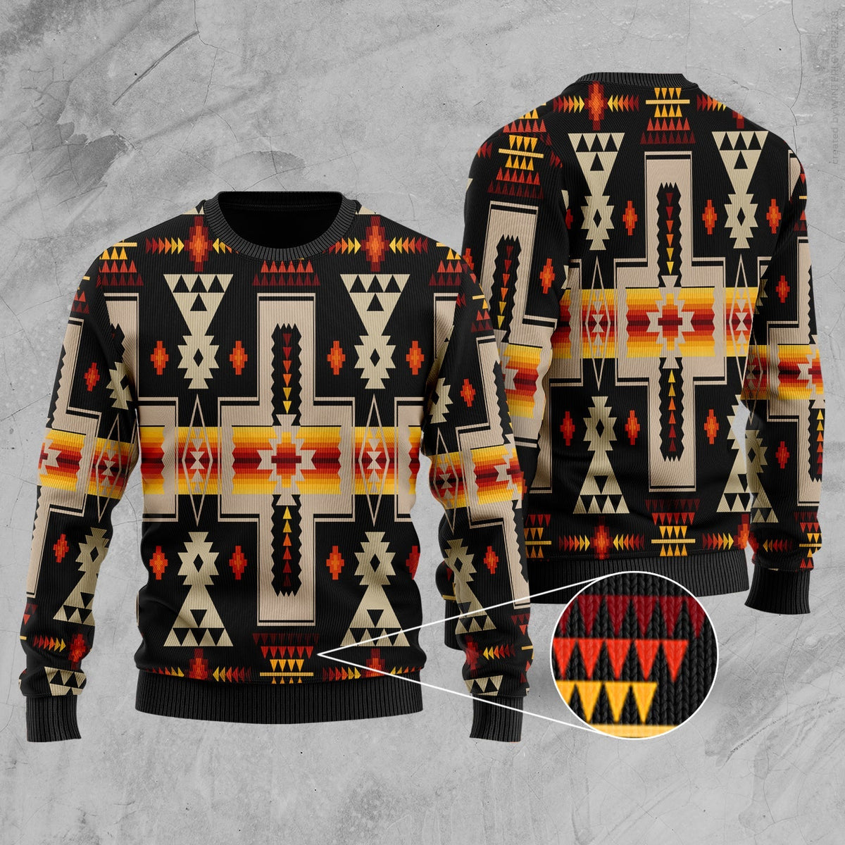 Black Tribe Design Native American Sweater LT10 - Wonder Print Shop
