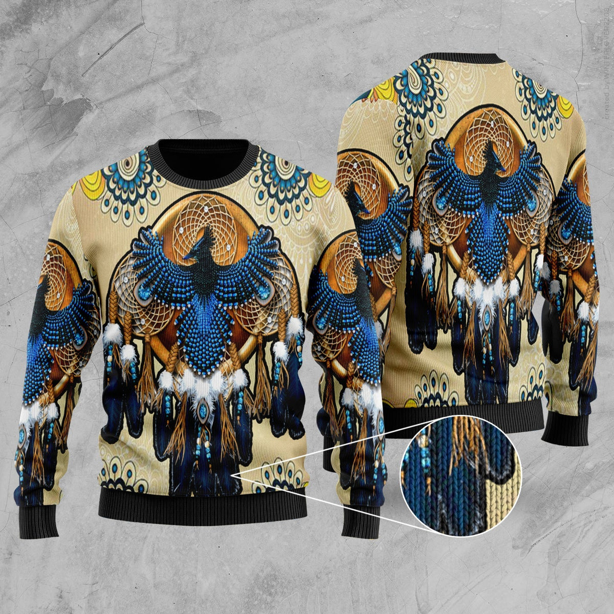 Blue Thunderbird Native American Sweater LT10 - Wonder Print Shop