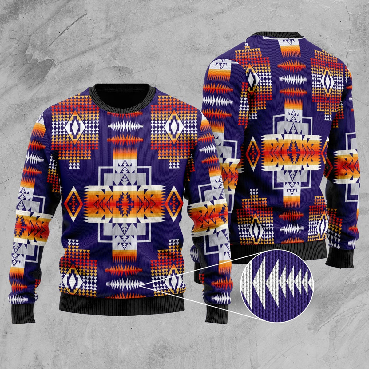 Purple Pattern Native American Sweater LT10 - Wonder Print Shop