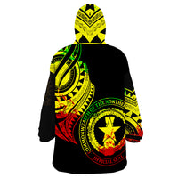 Northern Mariana Islands CNMI Tatau Reggae Patterns Wearable Blanket Hoodie - Wonder Print Shop