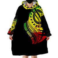 Northern Mariana Islands CNMI Tatau Reggae Patterns Wearable Blanket Hoodie - Wonder Print Shop