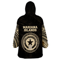 Northern Mariana Islands Flag Polynesian Tattoo Style Wearable Blanket Hoodie - Wonder Print Shop