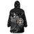 Northern Mariana Islands Flag Turtle Hibiscus Black Wearable Blanket Hoodie - Wonder Print Shop