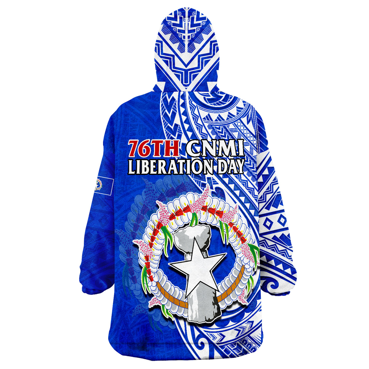 Northern Mariana Islands Happy 76th CNMI Liberation Day Wearable Blanket Hoodie - Wonder Print Shop
