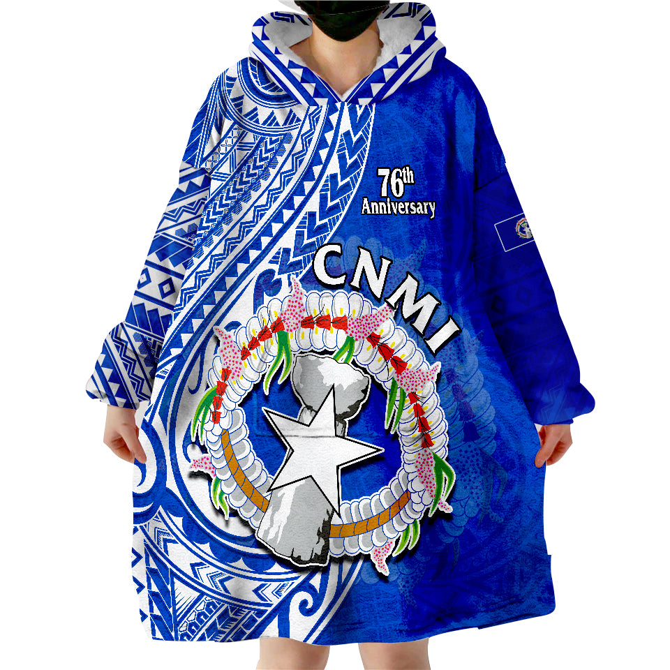 Northern Mariana Islands Happy 76th CNMI Liberation Day Wearable Blanket Hoodie - Wonder Print Shop