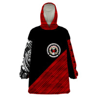 Northern Mariana Islands Polynesian Diagonal Pattern Red Wearable Blanket Hoodie - Wonder Print Shop