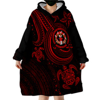 Northern Mariana Islands Red Turtle Wearable Blanket Hoodie - Wonder Print Shop