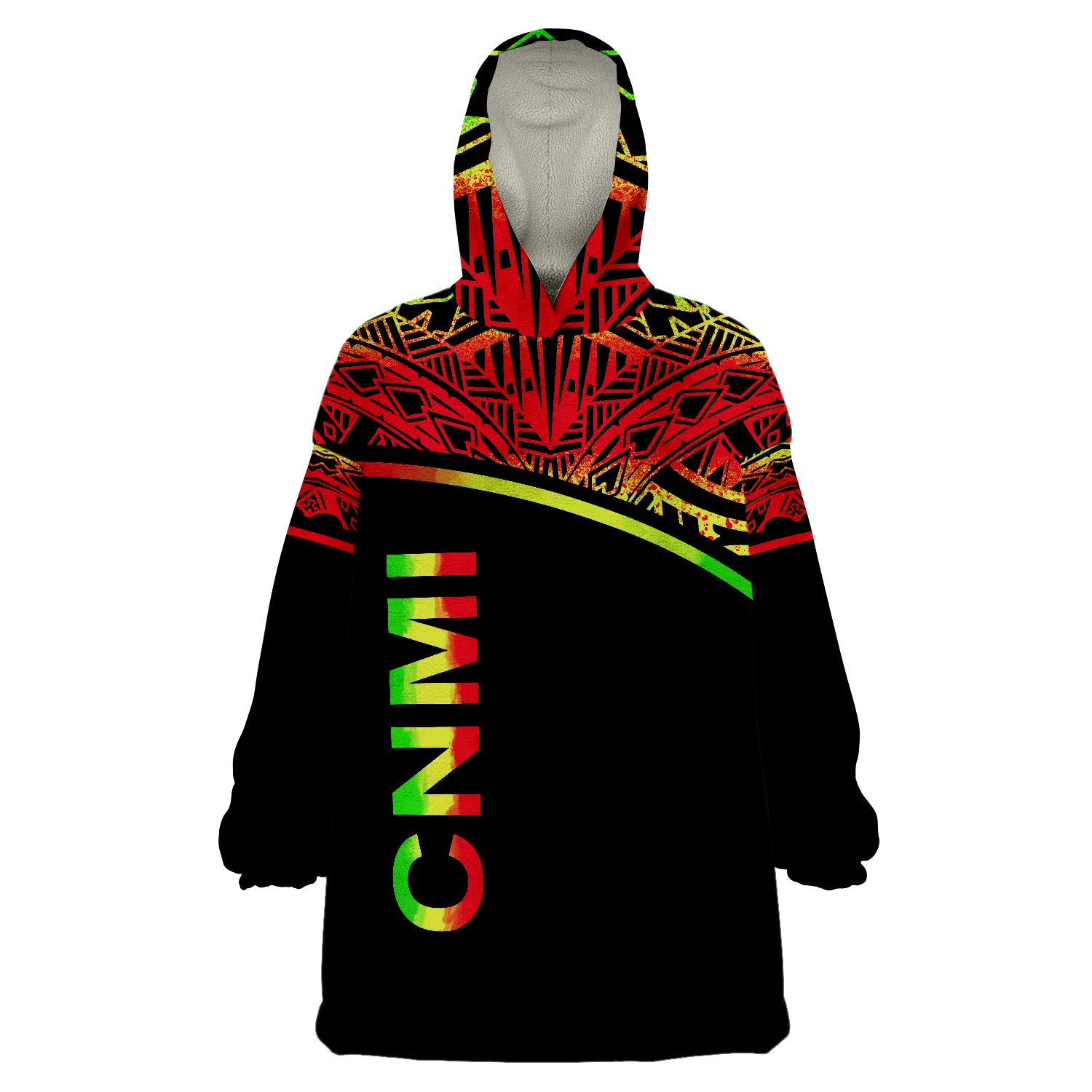 Northern Mariana Islands Reggae Fog Version Wearable Blanket Hoodie - Wonder Print Shop