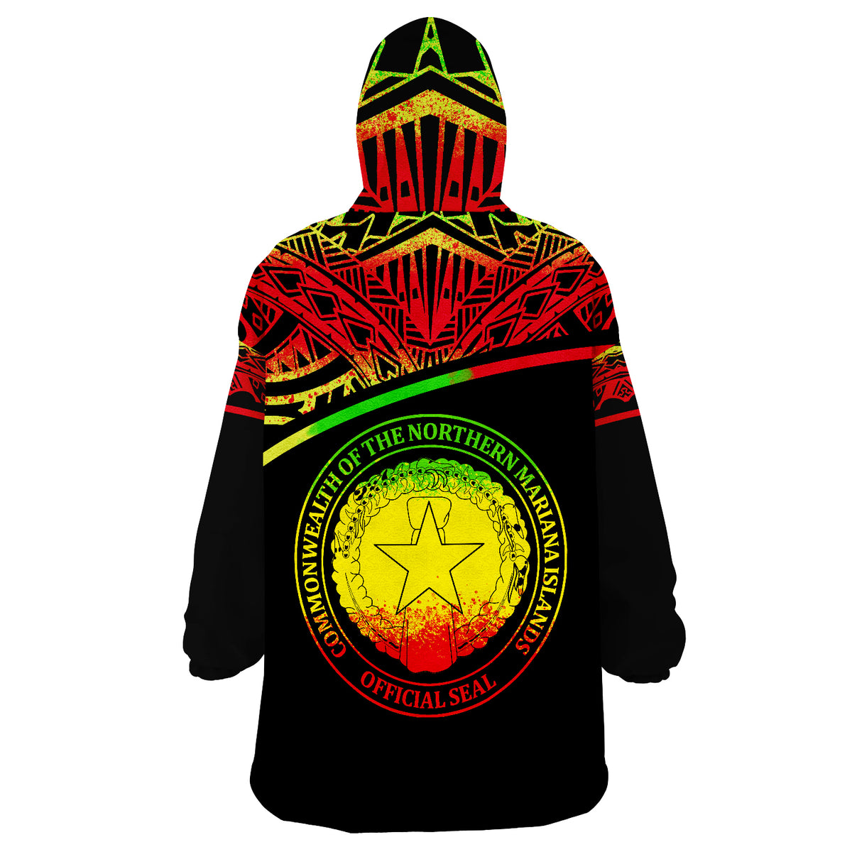 Northern Mariana Islands Reggae Fog Version Wearable Blanket Hoodie - Wonder Print Shop