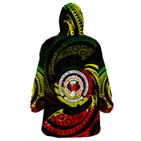 Northern Mariana Islands Reggae Tribal Wave Wearable Blanket Hoodie - Wonder Print Shop