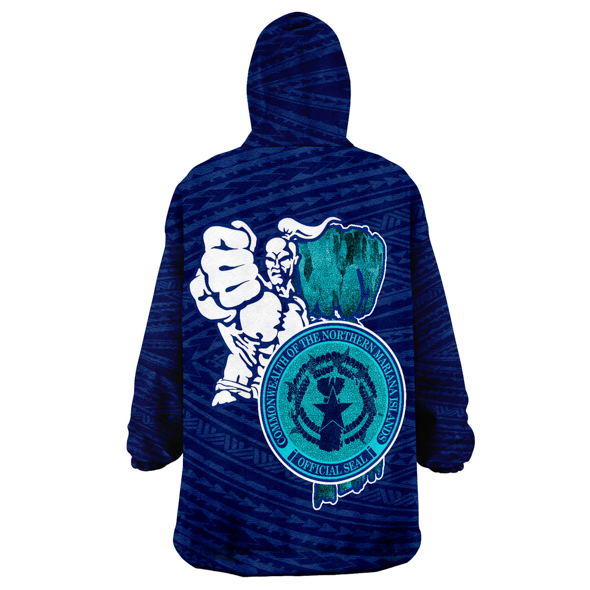 Northern Mariana Islands Saipan Warrior Wearable Blanket Hoodie - Wonder Print Shop