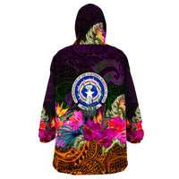 Northern Mariana Islands Summer Hibiscus Wearable Blanket Hoodie - Wonder Print Shop