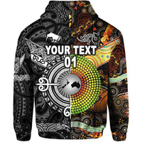 Custom New Zealand Australia Hoodie Together Black, Custom Text And Number LT8 - Wonder Print Shop