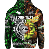 Custom New Zealand Australia Zip Hoodie Together Green, Custom Text And Number LT8 - Wonder Print Shop