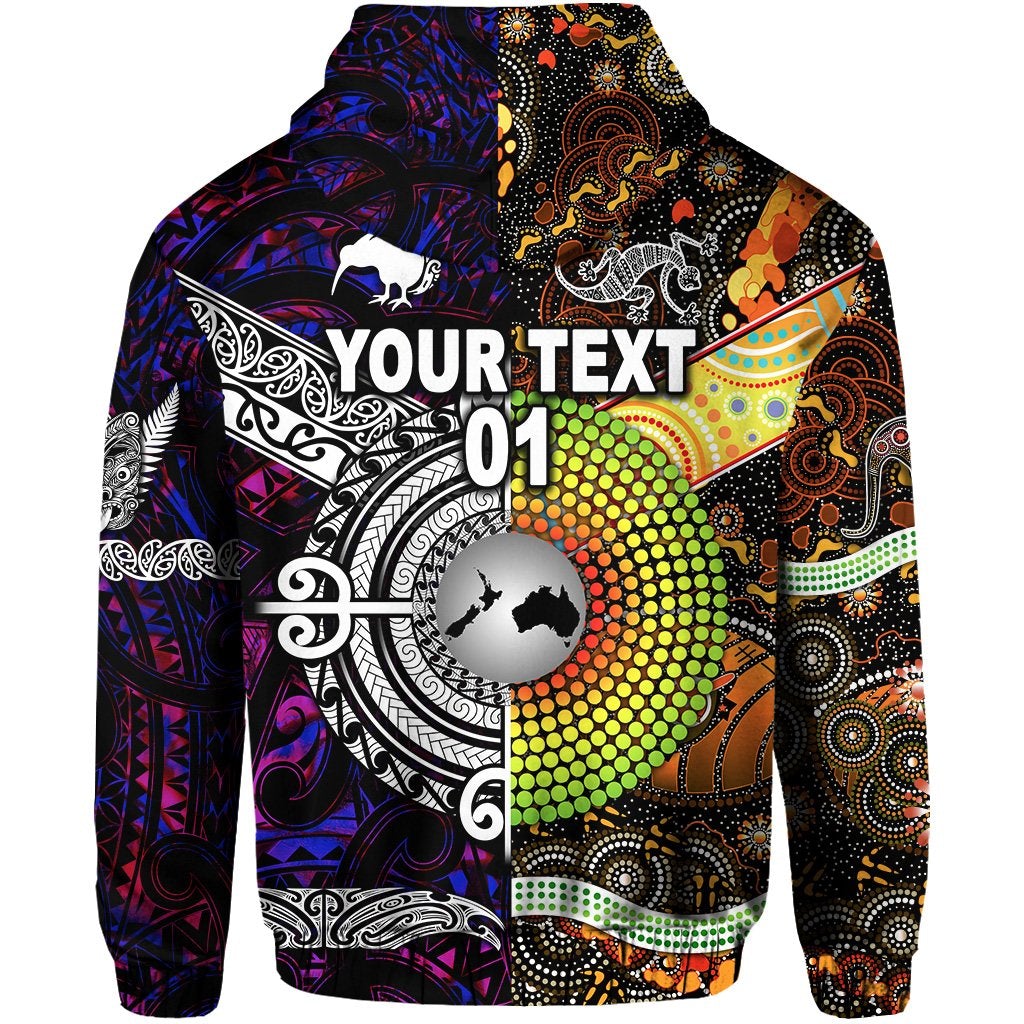 Custom New Zealand Australia Zip Hoodie Together Purple, Custom Text And Number LT8 - Wonder Print Shop