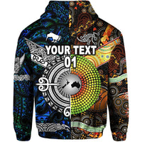 Custom New Zealand Australia Zip Hoodie Together Blue, Custom Text And Number LT8 - Wonder Print Shop