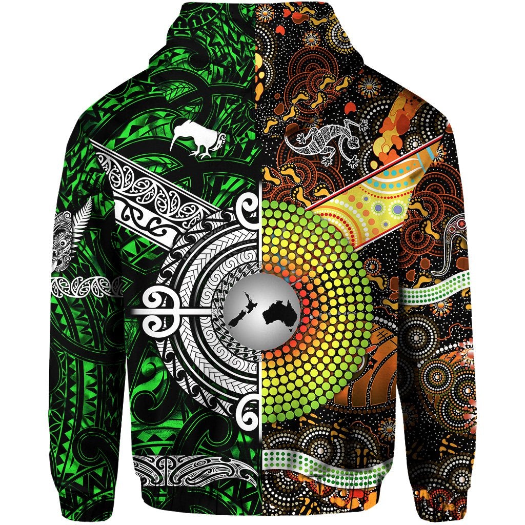 Custom New Zealand Australia Hoodie Together Green LT8 - Wonder Print Shop
