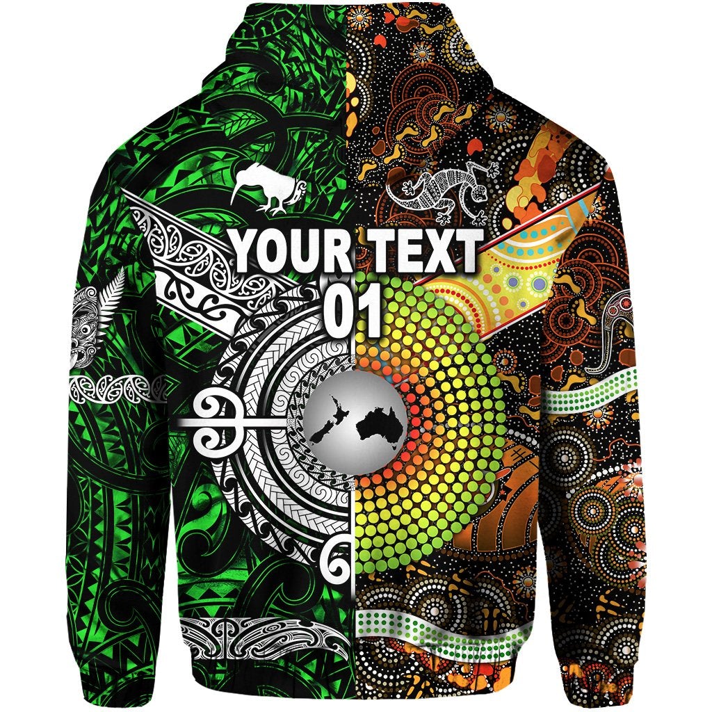 Custom New Zealand Australia Hoodie Together Green, Custom Text And Number LT8 - Wonder Print Shop