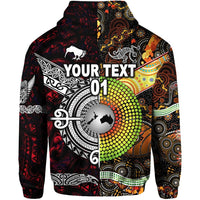 Custom New Zealand Australia Hoodie Together Red, Custom Text And Number LT8 - Wonder Print Shop